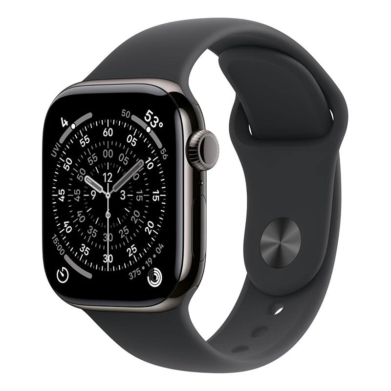 Apple Watch Series 11 GPS Aluminium 42 mm Titane gris ardoise bracelet Sport noir – Apple 1