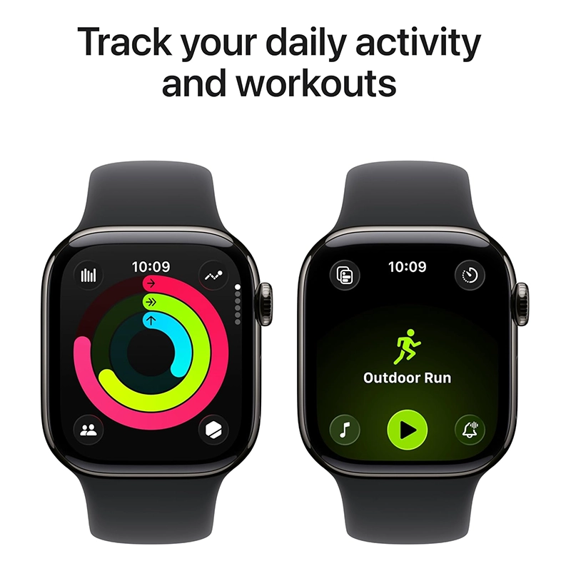 Apple Watch Series 11 GPS Aluminium 42 mm Titane gris ardoise bracelet Sport noir – Apple 2