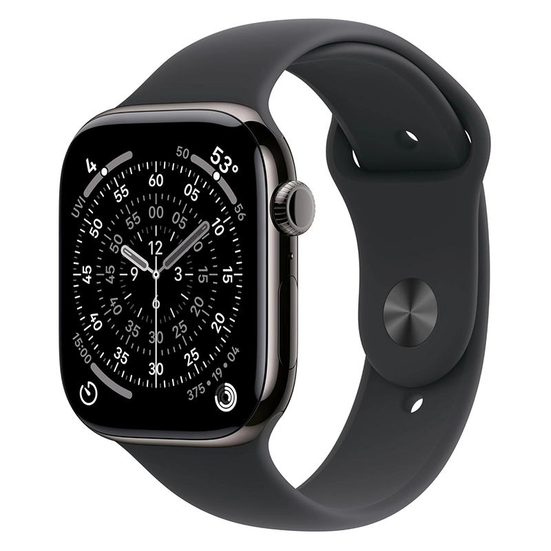 Apple Watch Series 11 GPS Aluminium 46 mm Titane gris ardoise bracelet Sport noir – Apple 1