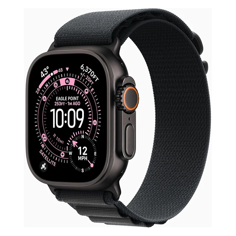Apple Watch Ultra 3 GPS Cellular 49 mm Titane Noir Bracelet Alpine Noire – Apple 1