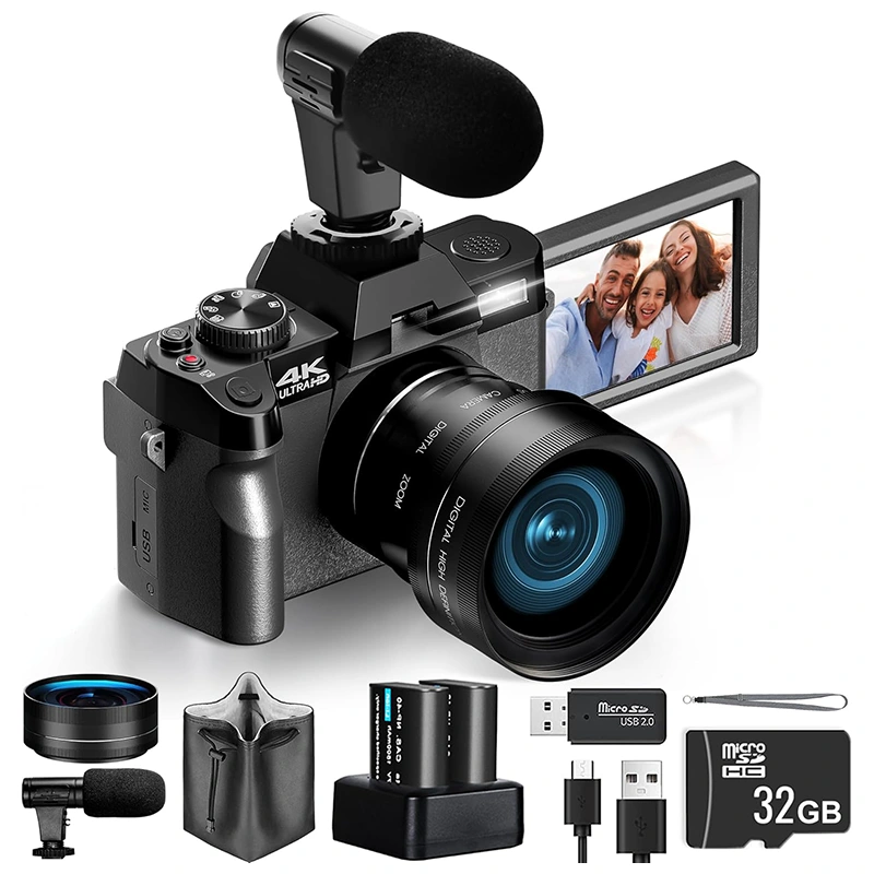 4K Digital Camera – 48 MP • Video 4K 60 FPS • Ecran 180° Flip • Wi Fi Noire NBD 1